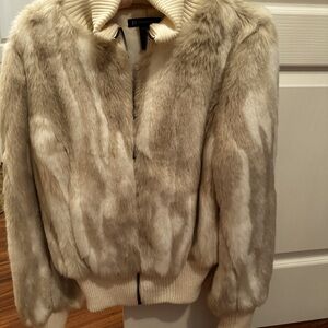NWT INC faux fur sweater jacket size XL
